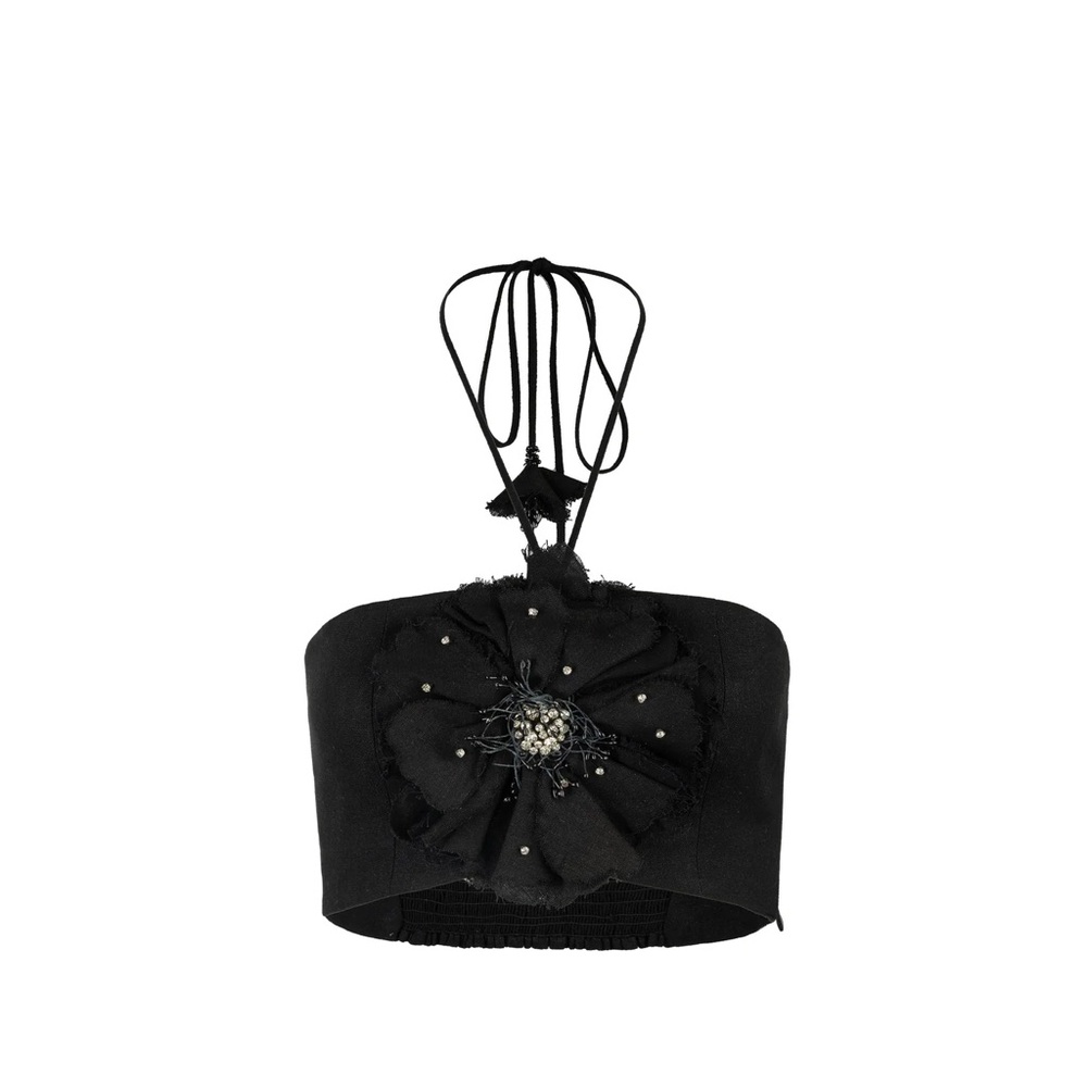 Rose Water House GOL CROP TOP - BLACK